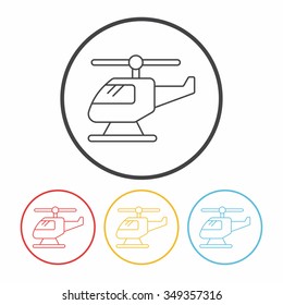 helicopter line icon
