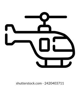 helicopter Line Icon Background White