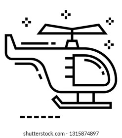 Helicopter line icon design 