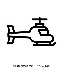 helicopter line icon illustration vector graphic 