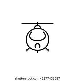 Helicopter line icon isolated on white background