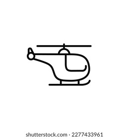Helicopter line icon isolated on white background