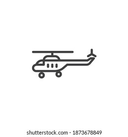 Helicopter line icon. linear style sign for mobile concept and web design. Helicopter outline vector icon. Symbol, logo illustration. Vector graphics