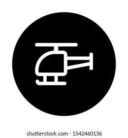 Helicopter line icon, outline vector sign, linear style pictogram isolated on white. Symbol, logo illustration. Editable stroke. Pixel perfect
