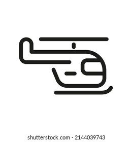 Helicopter. line icon. Transport logo. Simple outline style sign. Auto, sport, race concept. Vector illustration.