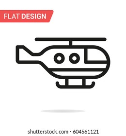 Helicopter line icon. Vector