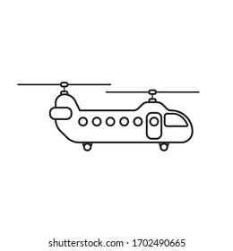 helicopter line icon vector simple design
