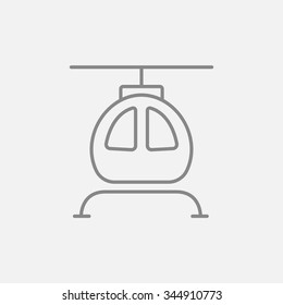 Helicopter line icon for web, mobile and infographics. Vector dark grey icon isolated on light grey background.
