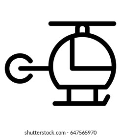 Helicopter Line Vector Icon