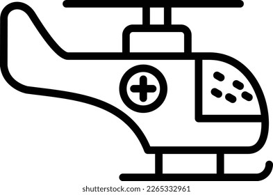 Helicopter Line Vector Icon Design