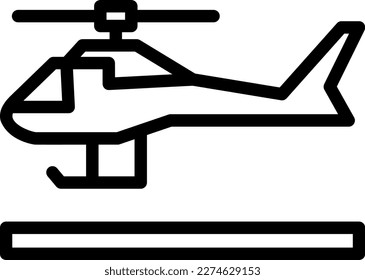 Helicopter Line Vector Icon Design