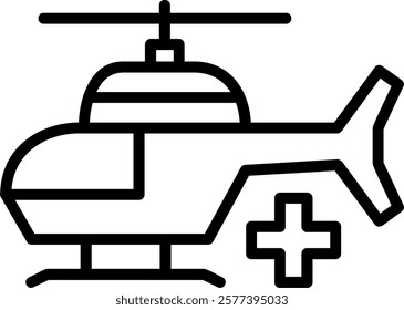 Helicopter Line Vector Icon Design