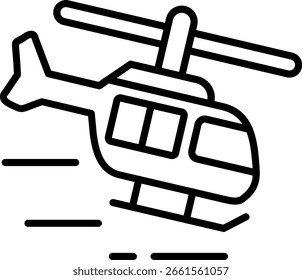 Helicopter Line vector Icon Design