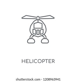 Helicopter linear icon. Helicopter concept stroke symbol design. Thin graphic elements vector illustration, outline pattern on a white background, eps 10.