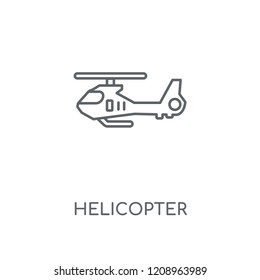 Helicopter linear icon. Helicopter concept stroke symbol design. Thin graphic elements vector illustration, outline pattern on a white background, eps 10.