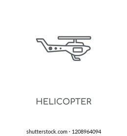 Helicopter linear icon. Helicopter concept stroke symbol design. Thin graphic elements vector illustration, outline pattern on a white background, eps 10.