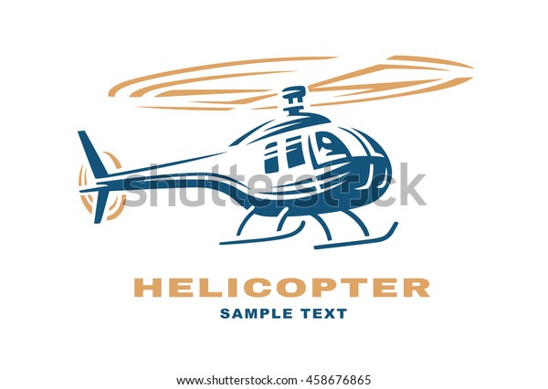ヘリコプターのロゴデザインイラスト のベクター画像素材 ロイヤリティフリー