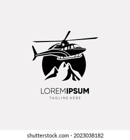 Helicopter Logo Design Vector Graphic Icon Illustration