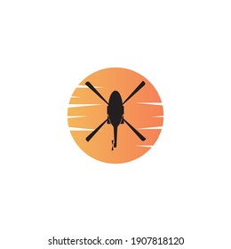 Helicopter logo design vector illustration background