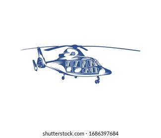 Helicopter logo design vector template. Silhouette of Helicopter design illustration
