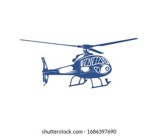 Helicopter logo design vector template. Silhouette of Helicopter design illustration
