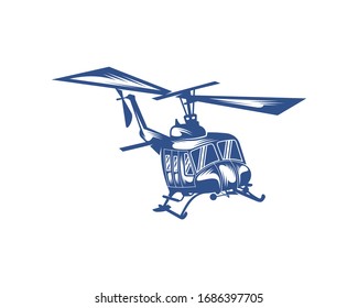 Helicopter logo design vector template. Silhouette of Helicopter design illustration
