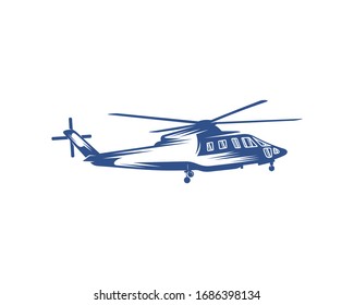 Helicopter logo design vector template. Silhouette of Helicopter design illustration
