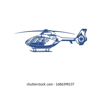 Helicopter logo design vector template. Silhouette of Helicopter design illustration
