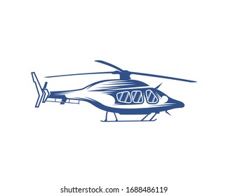 Helicopter logo design vector template. Silhouette of Helicopter design illustration
