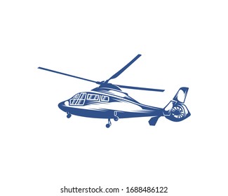 Helicopter logo design vector template. Silhouette of Helicopter design illustration
