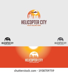 HELICOPTER logo design vector template