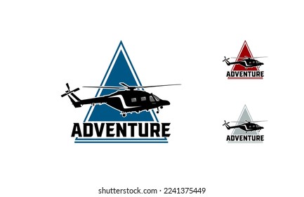 Helicopter Logo designs badge Vector template,