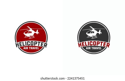 Helicopter Logo designs badge Vector template,