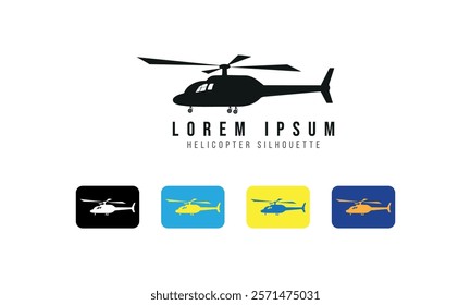 Helicopter Logo Icon Black and White Design 