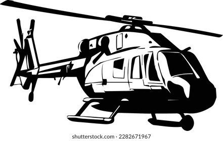 Helicopter Logo Monochrome Design Style