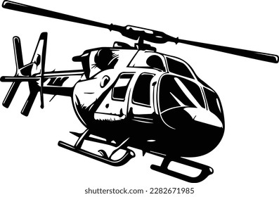 Helicopter Logo Monochrome Design Style