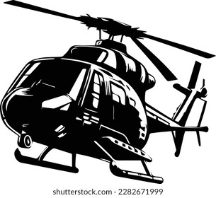 Helicopter Logo Monochrome Design Style