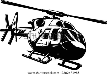 Helicopter Logo Monochrome Design Style