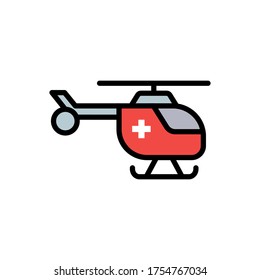Helicopter, medicine, medical vector icon