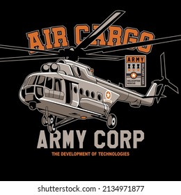 Helicopter military design 
illustration vector