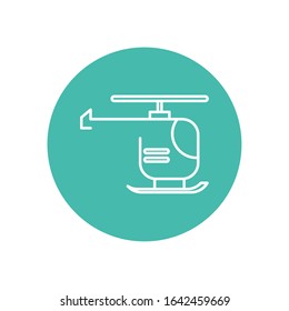 helicopter military force line block style vector illustration design