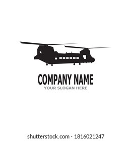 Helicopter military logo vector template