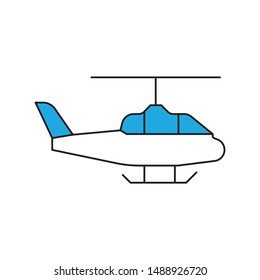 Helicopter minimal line icon vector