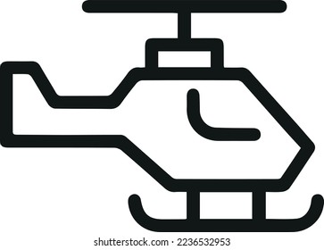 Helicopter minimal line icon. Web stroke symbol design. Helicopter sign isolated on a white background. Premium line icon.