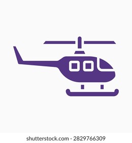 Helicopter modern flat purple vector illustration colorful background.eps