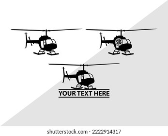 Helicopter Monogram Printable Vector Illustration