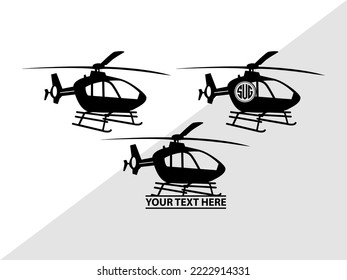 Helicopter Monogram Printable Vector Illustration