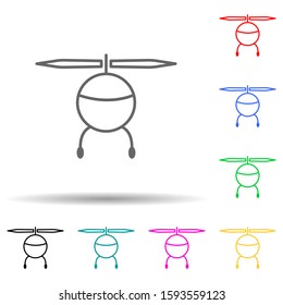 helicopter multi color style icon. Simple thin line, outline vector of drones icons for ui and ux, website or mobile application