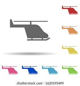 Helicopter in multi color style icon. Simple glyph, flat vector of army icons for ui and ux, website or mobile application