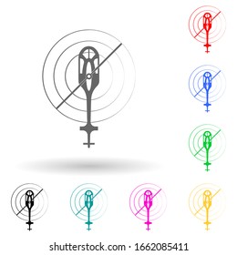 helicopter multi color style icon. Simple glyph, flat vector of transport view from above icons for ui and ux, website or mobile application